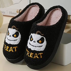 Pantoufles en peluche personnalisées Kawaii Peluches <span class=keywords><strong>Anime</strong></span> Demon Animal en peluche chauve-souris grise citrouille Halloween pantoufles pour la maison - Product Image 6