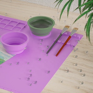 CARATTEノンスティックレジンクラフトアートマット、12色ディバイダー付き防水シリコンペインティングマット、子供用カップ付き - Product Image 6