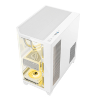 AntarcChill Desktop Computer Case White Double-Sided Tempered Glass ATX Fish Tank Plus Gaming Case Stock for Daily Work