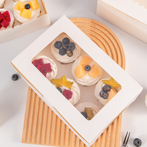 Boîte à gâteau carrée jetable écologique personnalisée, auto-élevante, en carton alimentaire, pour boulangerie, pain et mini-tartes - Product Image 3