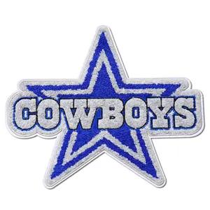 Wholesale Customization Dallas Chenille Patch Iron On Embroidered Embroidery Dallas Cowboy Patches