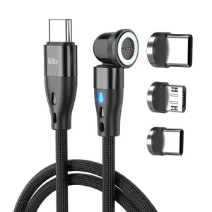 6 in 1 Magnetic Data Cable 60w 100w 3.3ft 6.6ft power charging cables Quick charge Type C USB cable