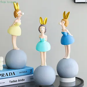 Nordic style wedding gifts girl resin sculptures custom color resin statue bubble girl for room table decor