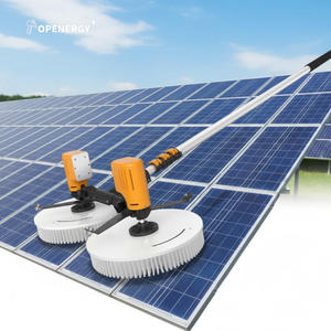 Machine de nettoyage <span class=keywords><strong>solaire</strong></span> rotative à double tête Topenergy AC100-240V <span class=keywords><strong>Moteur</strong></span> 350W Câble 19m Nettoyage à sec/à l'eau des panneaux solaires - Product Image 2