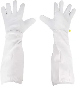 Wholesale White Beekeeping Gloves Goatskin Anti Bee Gloves for Beekeeper