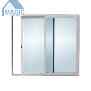 Ventanas DE SEGURIDAD deslizantes Balcón de aluminio Ventana de 3 paneles Ventana de aluminio personalizada de doble vidrio