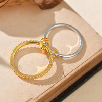 Bague légère personnalisée en argent sterling S925, style Ins, avec diamants en cercle complet, double couche, color-block, tendance, élégante et féminine
