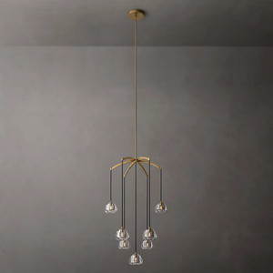 36" American Designer Pendant Lamp For Dining Room Kitchen Island Modern Luxury Brass Frame Crystal Glass Chandelier - Product Image 4