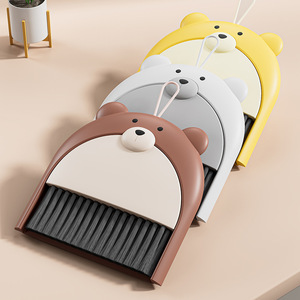 <b>Mini</b> Bear <b>Desk</b> Broom And Dustpan Set Soft Nylon Bristles Plastic Portable Home Furniture Cleaning Tool - Product Image 4