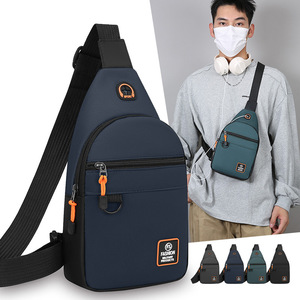 Crossbody Bag Oxford Cloth Waterproof Men's Chest Bag Large Capacity Casual Outdoor Travel Backpack Solid Color Fashion Design - Product Image 2