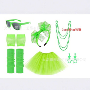 Ensemble de jupe de lapin, rouge rose, avec bandeau en dentelle, chauffe-jambes, colliers, boucles d'oreilles, déguisement fantaisie pour femme, 7 pièces - Product Image 3