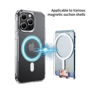 Pemegang kartu magnetik bening transparan, dompet belakang ponsel untuk iPhone 12 13 14 15 dengan dudukan cincin tidak terlihat - Product Image 3