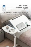Escritorio de Computadora de Madera con Altura Ajustable para el Hogar, Sala de Estar, Moderno, Ahorra Espacio, con Función de Elevación y Descenso