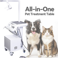 Unité dentaire vétérinaire portable multifonctionnelle avec compresseur sans huile 600W pour le nettoyage des dents des animaux sur chariot mobile
