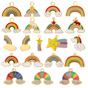 Pulsera de Acero Inoxidable 316L con Baño de Oro PVD de 14k/18k, Diseño Personalizado DIY, Dijes de Arcoíris Kawaii al por Mayor para Pulseras y Collares - Product Image 1