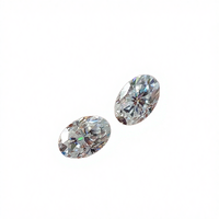 Moissanite synthétique (créée en laboratoire) de couleur DE VVS1, taille poire/ovale, effet de couleur/brillance DEF, blanc clair, certifiée par un tiers