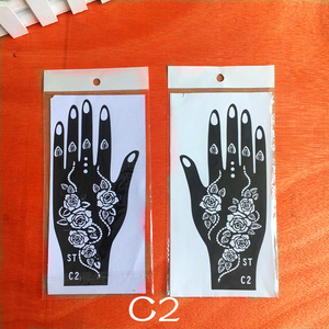 12 <strong>Styles</strong> Dark Hand <strong>Henna</strong> Tattoo Stickers Paper Temporary - Product Image 6