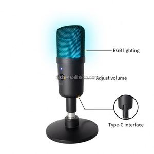 Clavax CLUSB- ZX662 Mute One-click microfono a condensatore <span class=keywords><strong>Desktop</strong></span> USB con Monitor di illuminazione RGB per la registrazione <span class=keywords><strong>Live</strong></span> - Product Image 4