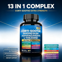 Capsules Corti-Soothe 13-en-1 à Marque Blanche OEM, Magnésium, Ashwagandha, L-Théanine, Soutien Anti-Stress, 60 Capsules Végétaliennes