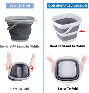 Nettoyage des seaux de vadrouille pour ménage extérieur voiture lavage baignoire plastique pliable Portable <span class=keywords><strong>Camping</strong></span> plage sable <span class=keywords><strong>eau</strong></span> Pot seau espace - Product Image 3