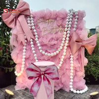 Guirlande de boules géantes en mousse, rideau de perles, élégantes boules artificielles en fausses perles blanches pour la décoration de mariage et de fête DIY