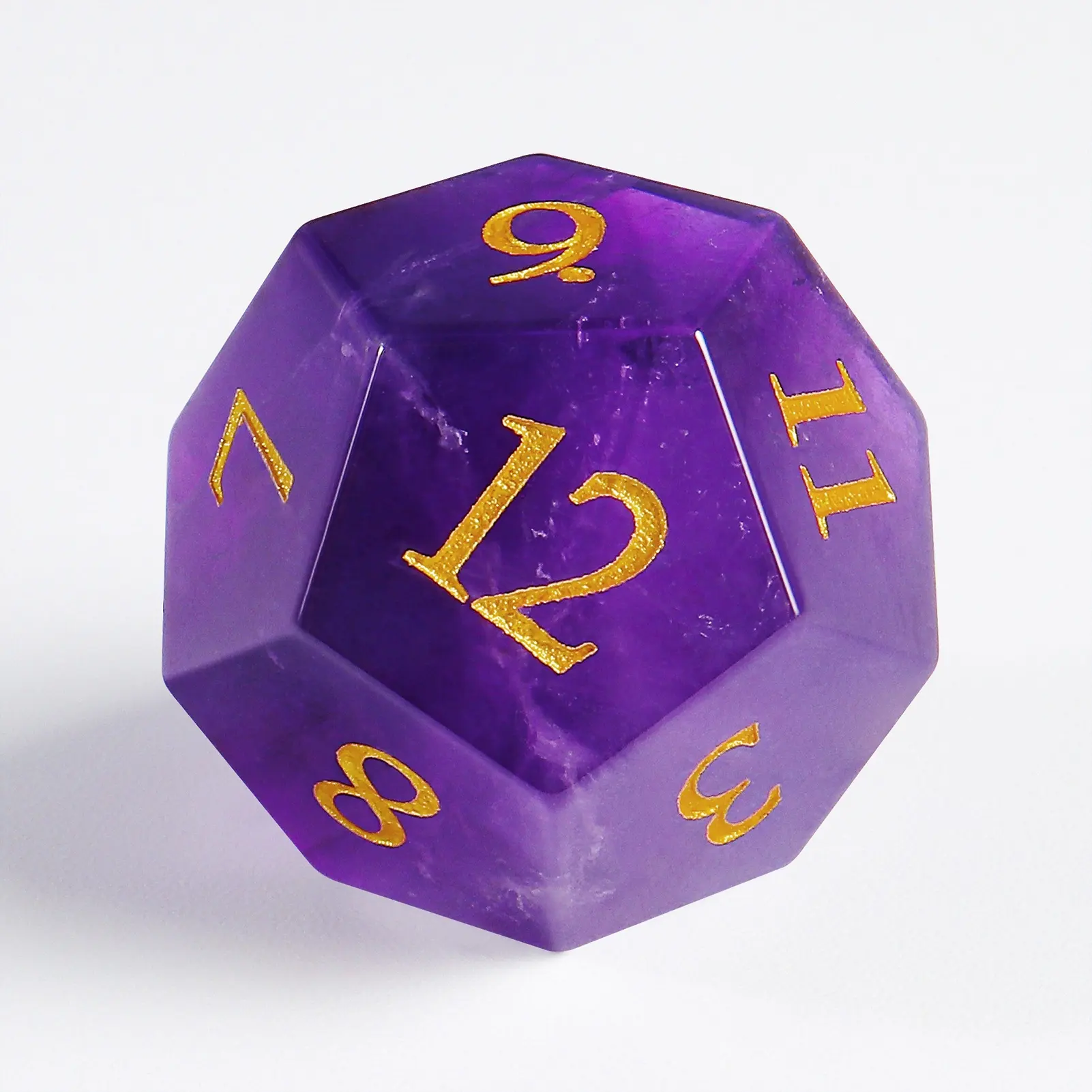 Jogo de dados de pedra preciosa D&D ametista personalizado feito à mão para jogos de mesa Dungeons and Dragons de dramatização