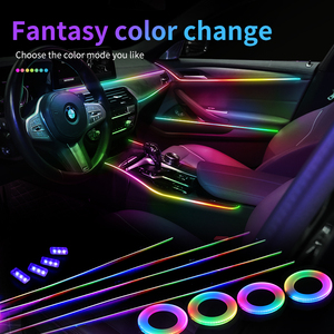 Lampe d'<span class=keywords><strong>Ambiance</strong></span> Décorative Intérieure Acrylique 256 Couleurs RGB Universelle 18-en-1 à Fibre <span class=keywords><strong>Optique</strong></span> LED, Lumière Ambiante Cachée Magic Color pour Automobiles - Product Image 5
