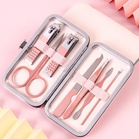 Ensemble de coupe-ongles en acier inoxydable 7 pièces avec logo personnalisé, pinces de pédicure, outils pour les ongles, emballage en boîte