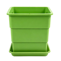 Jardinières carrées d'extérieur en PP légères et durables avec trou de drainage, design minimaliste moderne, capacité de 9,08 L pour jardin et usage domestique