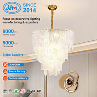 Lustre suspendu rond à étages en cristal, design original et personnalisé, luminaire décoratif pour hall d'hôtel et salon