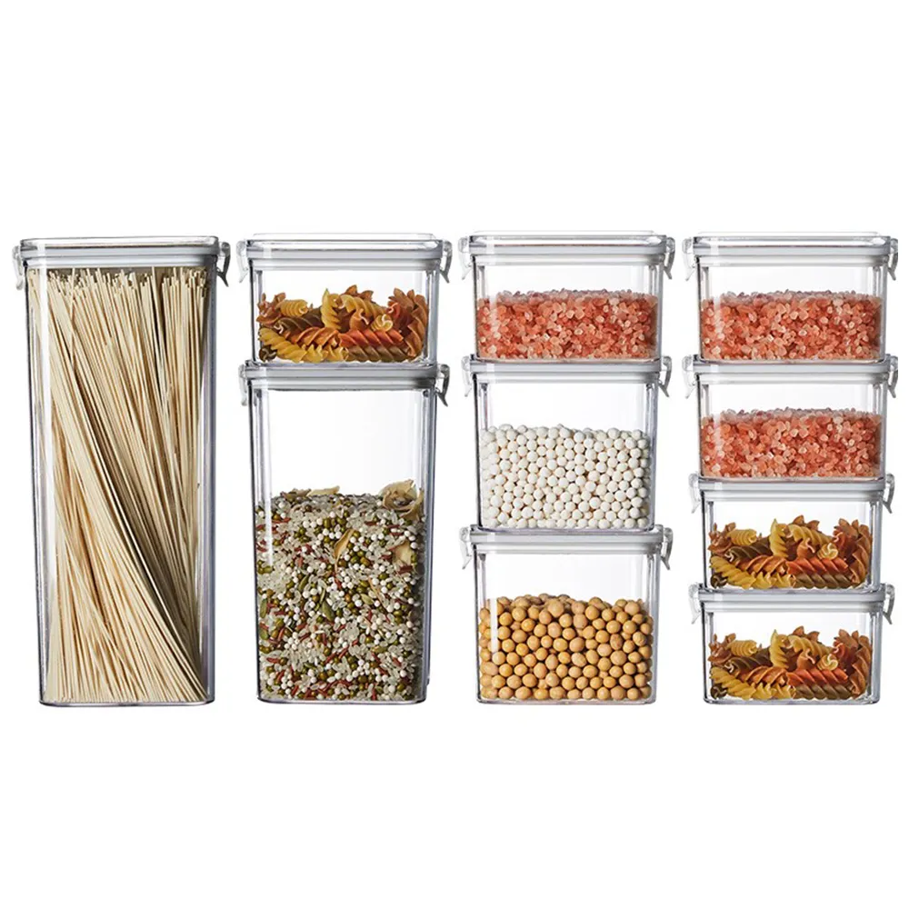 Kitchen plastic atv acrylic glass container storage box Multigrain plastic airtight jar with Cup Dry Food Dispenser