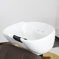Nouveau modèle de lit de lavage des cheveux inclinable en cuir avec fonction de levage électrique des jambes et fonctions de massage - Compact pour salon et usage domestique