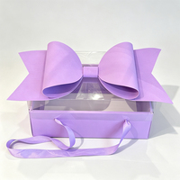 Caja de Regalo de Cartón Blanco con Ventana Transparente de PVC para Rosas Navideñas, Caja de Embalaje para Pasteles, Caja de Regalo con Lazo de Cinta, Venta al por Mayor