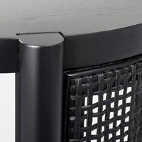 Nouvelle table d'appoint ronde en rotin de style rétro américain, fabriquée en usine pour le commerce extérieur, petite table basse avec compartiment