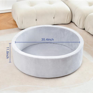 Fosse à balles souples à nettoyer pour enfant, cadeau magique, facile à nettoyer, de couleur grise, pour espace privé, fosse à balles rondes, étanche - Product Image 2