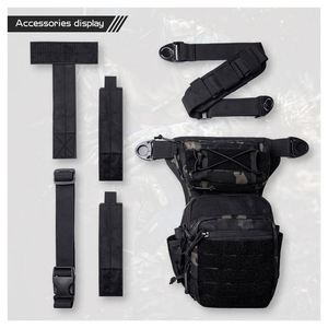 Sac de jambe multifonctionnel avec sangle de fixation, sac banane étanche pour sports de plein air et moto - Product Image 3