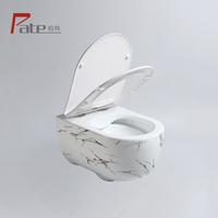 Équipement de salle de bains économiser de l'espace marbre design mur suspendu pierre céramique couleur cuvette de toilette