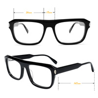 Gafas Ópticas de Acetato con Remaches Retro Vintage de Alta Gama, Diseño Nuevo 2025, Montura Rectangular Negra de Acetato, Unisex