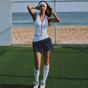 Polos de <span class=keywords><strong>tennis</strong></span> respirants à séchage rapide pour femmes et ensemble de <span class=keywords><strong>tennis</strong></span> sur le thème de Wimbledon comprenant des jupes et une <span class=keywords><strong>jupe</strong></span> plissée - Product Image 5