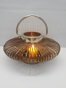 Lanterne décorative en métal avec poignée, finition antique, pour la décoration de la maison, du jardin, du patio, des mariages et des tables. - Product Image 1