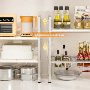 Étagère <span class=keywords><strong>de</strong></span> rangement multifonctionnelle pour cuisine, en acier inoxydable épaissi, extensible, double couche, imperméable, à poser sous l'évier, sur le comptoir - Product Image 5