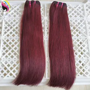 Высокое качество 99j бордовые красные винные двойные вытянутые девственные бразильские необработанные индийские вьетнамские человеческие волосы