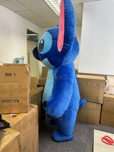 Popüler koşu eğlenceli kısa peluş karikatür karakter şişme dikiş maskot kostüm için parade sahne - Product Image 3