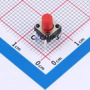 TSA06131-080B332BB Tactile Switch Through hole-4P,6.1x6.1mm Switch Single Pole Single Throw Round Button 1.8N 6.1mm - Product Image 1
