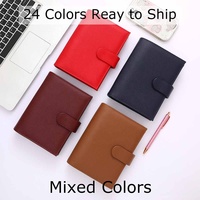 Yihe Best Seller 30MM 6 Bague en or rose A6 Reliure en cuir de litchi souple Portefeuille Sacs à feuilles de mouche pour la gestion du budget de trésorerie