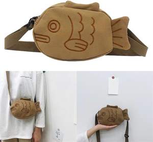 <span class=keywords><strong>Riñonera</strong></span> de lona con gráfico de <span class=keywords><strong>cara</strong></span> de pez, bandolera, bolso de cintura deportivo para exteriores, monedero con cremallera, bolso para teléfono de estudiante - Product Image 2