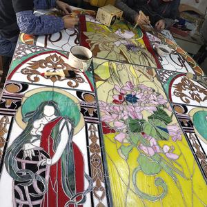 Gran vitral sólido con diseño de ángel, hecho a mano, estilo europeo, duradero, para ventana, puerta o decoración de pared. - Product Image 2