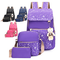 Vente en gros Offre Spéciale mode pas cher 3 Pcs Set Adolescentes Jeunes Filles Pop Enfants Sac à dos Sacs d'école Grande Capacité Sac de voyage