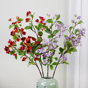 Fleurs artificielles rouges et violettes, haute simulation, pour décoration de mariage et arrangements en vase - Product Image 1
