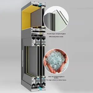 Puerta Corredera Plegable Antirrobo de Aluminio de Alta Resistencia Serie 75, Diseño Moderno de Fábrica, Garantía de 5 Años, Doble Vidrio Templado para - Product Image 4